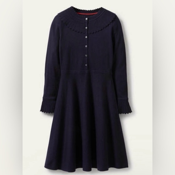 Boden of London Navy Abercorn Knit Dress Size 8P Cottagecore Old Money Timeless - Picture 4 of 13